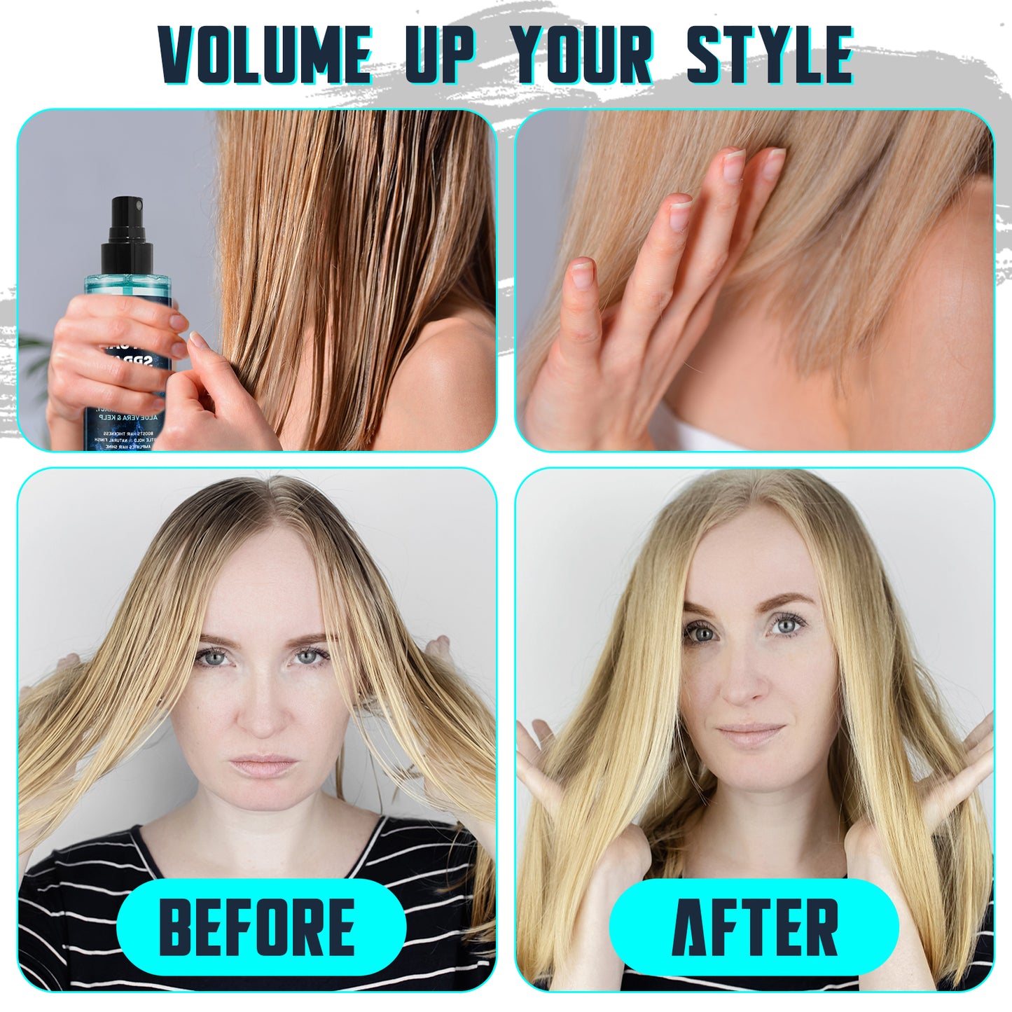 Yecuce Mens Sea Salt Spray for Hair, Seasalt Texture Spray for Men, Texturizing Spray Thickening with Kelp, Aloe Vera & Red Algae, Adds Instant Volume, Thickness, Styling Spray-5 oz.