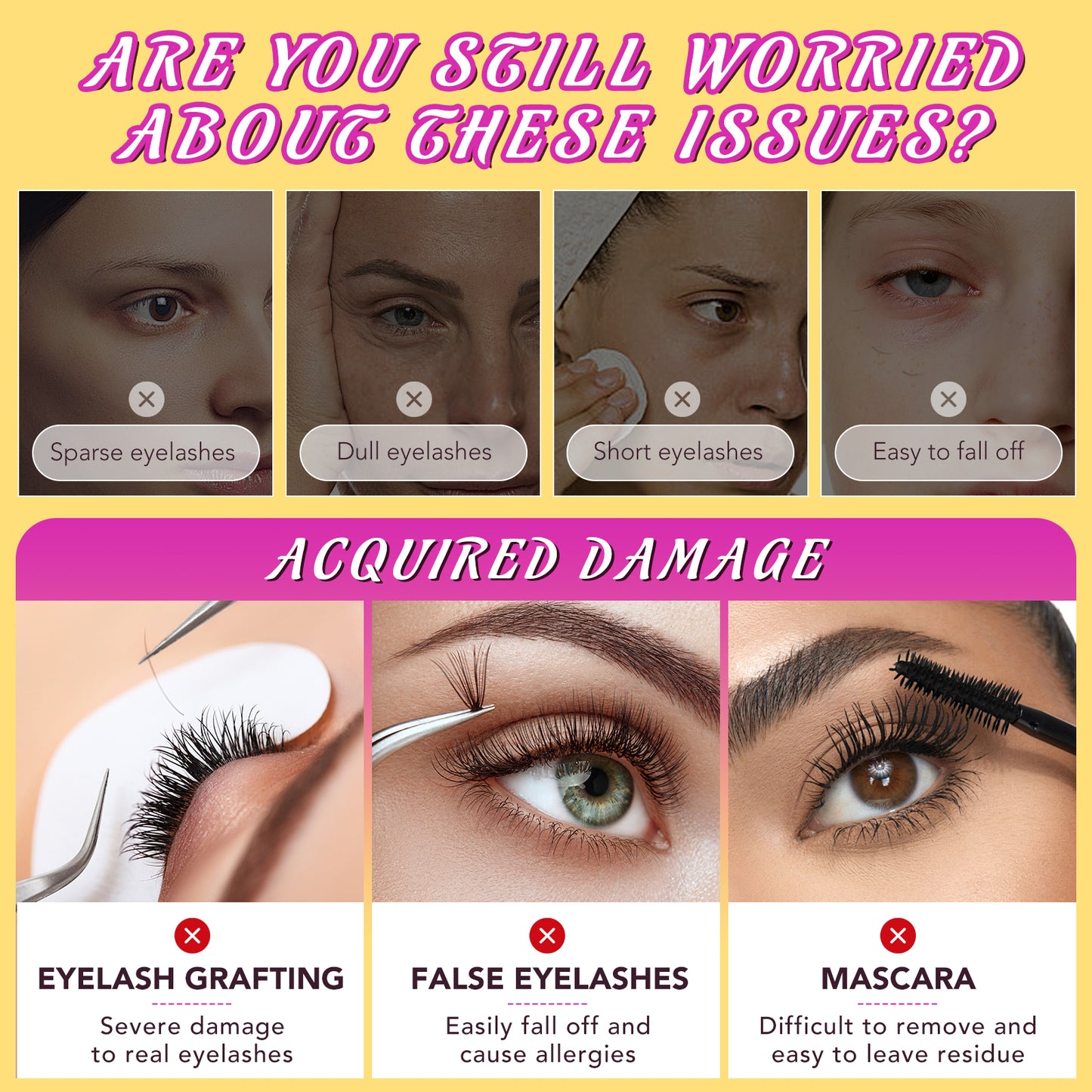Yecuce Lash Serum - 5ml Rapid Eyelash Growth Serum,eyelash serum,Lash Serum for Eyelash Growth Thickness, Stronger, Healthier Lashes & Brows, Vegan & Cruelty-Free