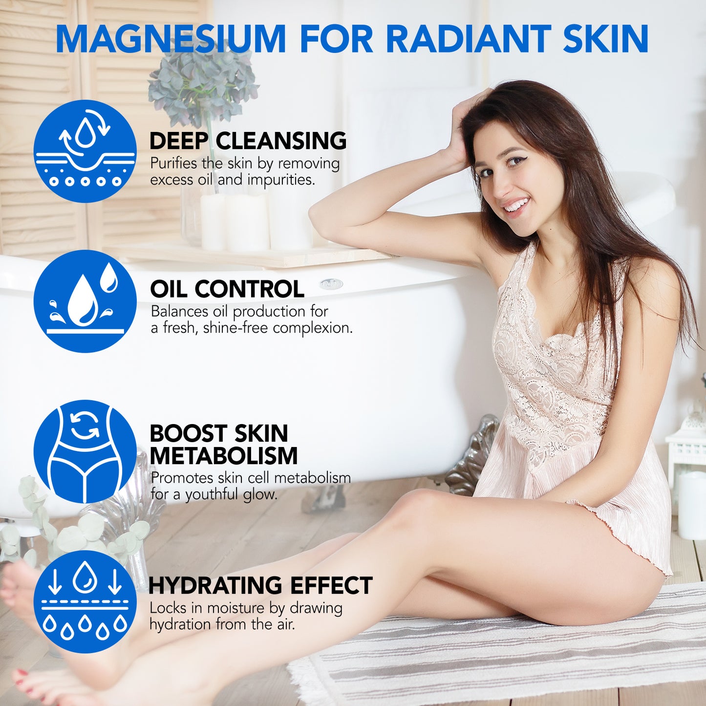 Yecuce Magnesium Flakes for Bath,Organic Pure Magnesium Bath Flakes Great for Foot & Body Bath Soaks- Soak in Natural Salts High-Absorption Efficiency for Relaxation