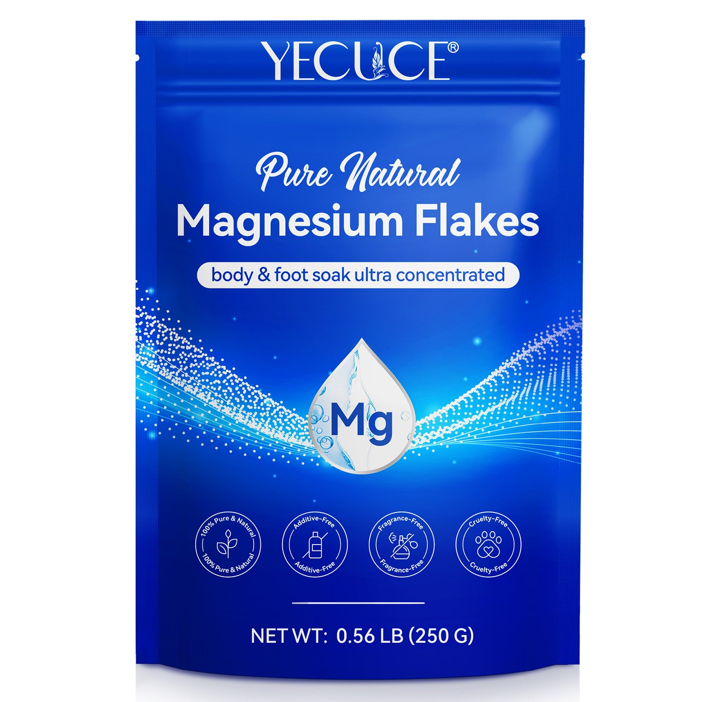 Yecuce Magnesium Flakes for Bath,Organic Pure Magnesium Bath Flakes Great for Foot & Body Bath Soaks- Soak in Natural Salts High-Absorption Efficiency for Relaxation