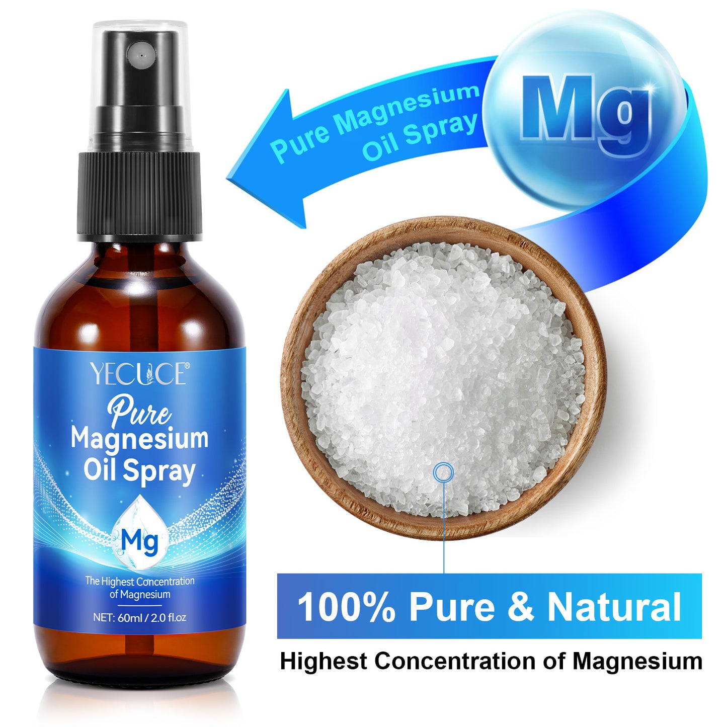 Yecuce Pure Magnesium Oil Spray 60ml