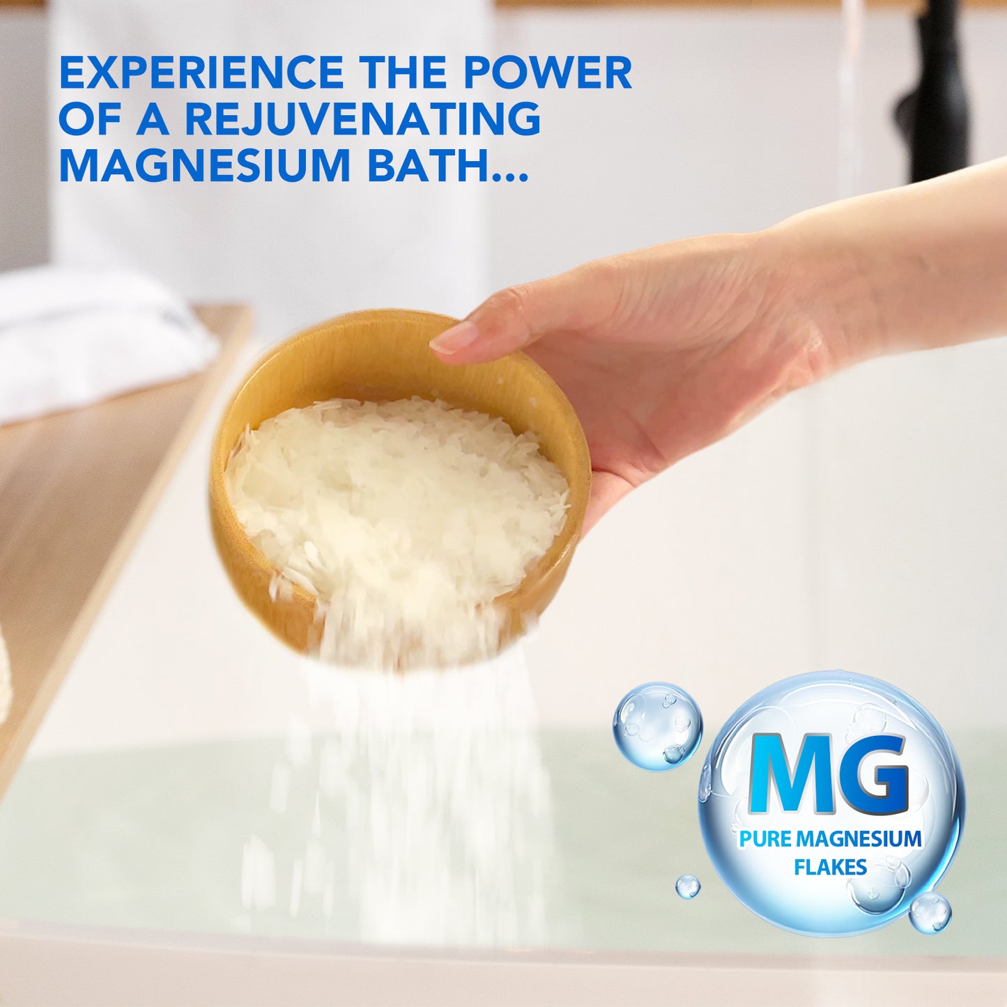 Yecuce Magnesium Flakes for Bath,Organic Pure Magnesium Bath Flakes Great for Foot & Body Bath Soaks- Soak in Natural Salts High-Absorption Efficiency for Relaxation