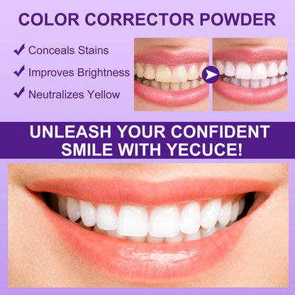 Yecuce Purple Teeth Whitening Powder for Removing Stains, Deep Cleansing, Freshening Breath | Fluoride-Free Enamel Safe, Remineralizing | Mint Flavor, 1.76 Oz/50 G