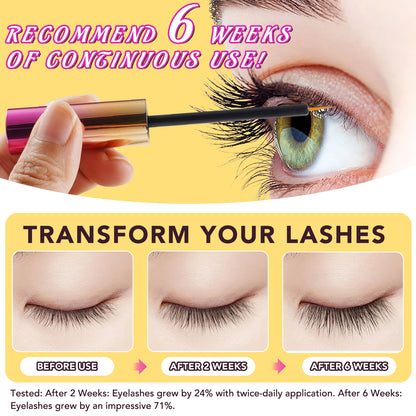 Yecuce Lash Serum - 5ml Rapid Eyelash Growth Serum,eyelash serum,Lash Serum for Eyelash Growth Thickness, Stronger, Healthier Lashes & Brows, Vegan & Cruelty-Free