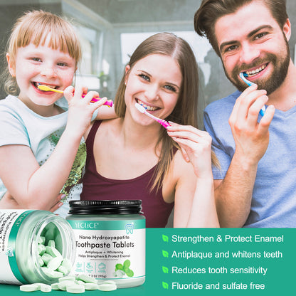 Yecuce Toothpaste Tablets 150PCS, Fluoride Free Toothpaste Tabs, Antiplaque Whitening Toothpaste Tablets, Sensitive Toothpaste Bites for Kids and Adults, Chewable Toothpaste Tablet, Travel Mouthwash Tablets