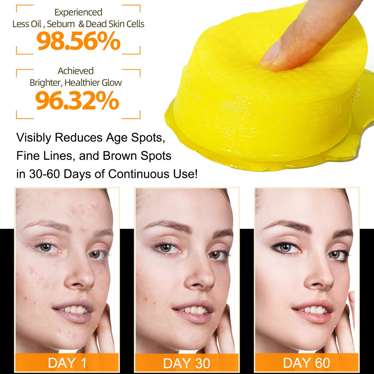 Yecuce KOJIC ACID & TURMERIC CLEANSING PADS 30PADS