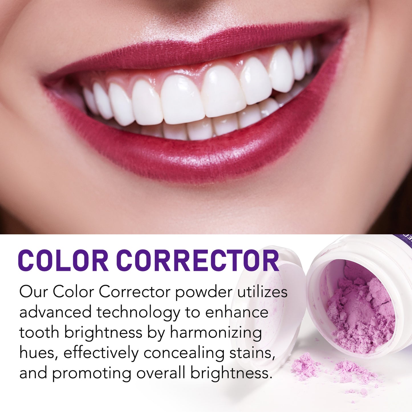 Yecuce Purple Teeth Whitening Powder for Removing Stains, Deep Cleansing, Freshening Breath | Fluoride-Free Enamel Safe, Remineralizing | Mint Flavor, 1.76 Oz/50 G