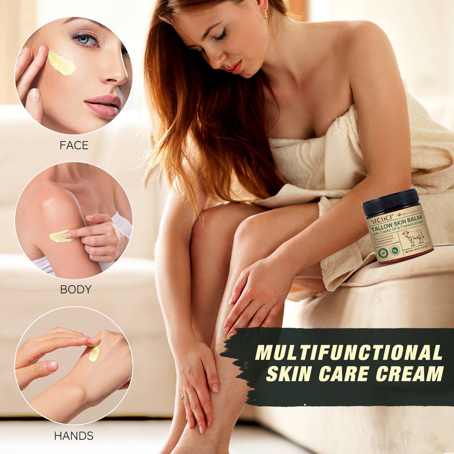 YECUCE TALLOW SKIN BALMwith Castor Oil & Frankincense