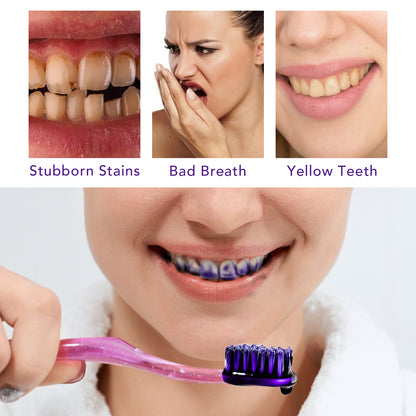 Yecuce Purple Toothpaste for Teeth Whitening, Instant Brightening Teeth Whitening Color Corrector, Gentle on Enamel White Brilliance Teeth Whitening Kit, Tooth Whitening Booster for Tooth Stain Removal, 30ml