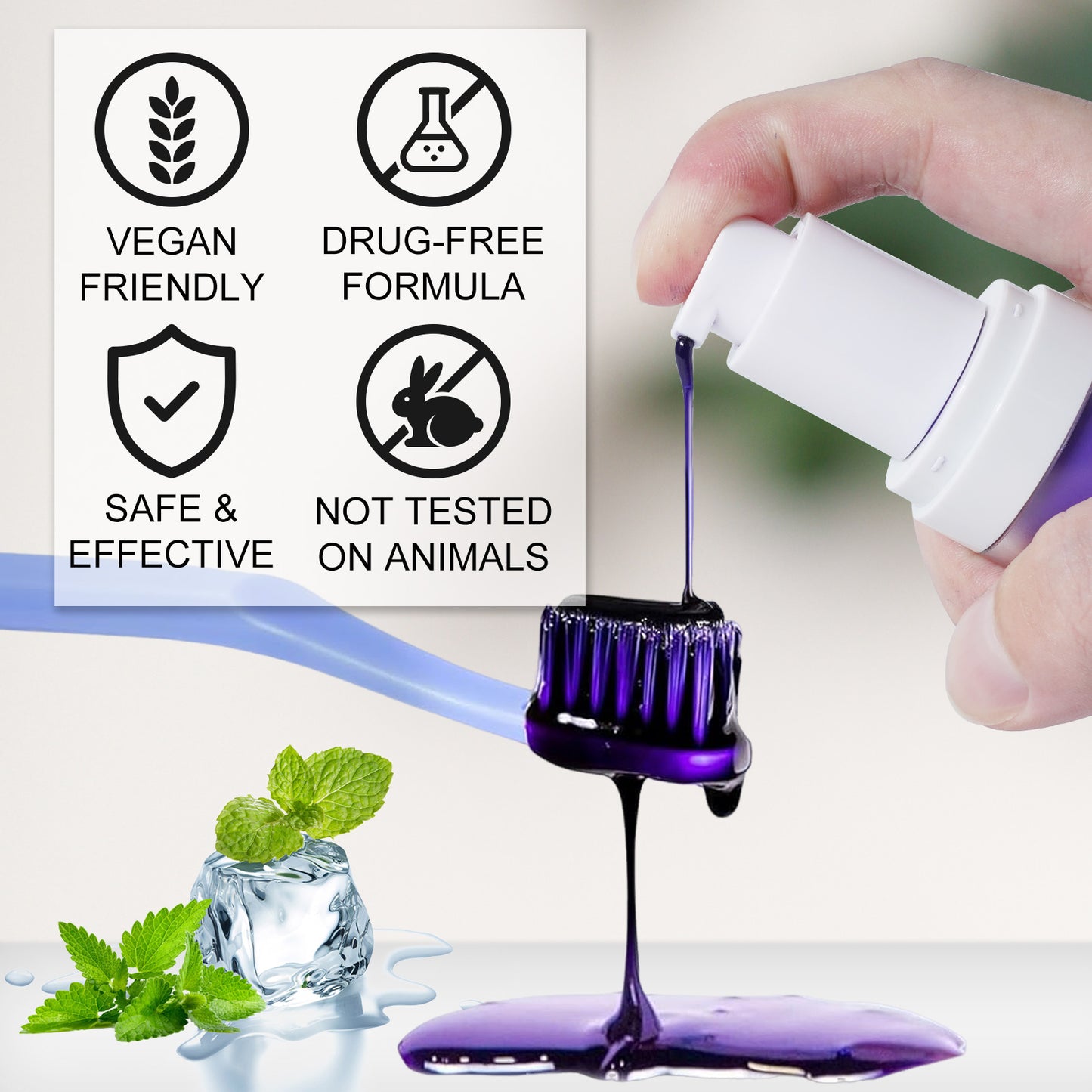Yecuce Purple Toothpaste for Teeth Whitening, Instant Brightening Teeth Whitening Color Corrector, Gentle on Enamel White Brilliance Teeth Whitening Kit, Tooth Whitening Booster for Tooth Stain Removal, 30ml