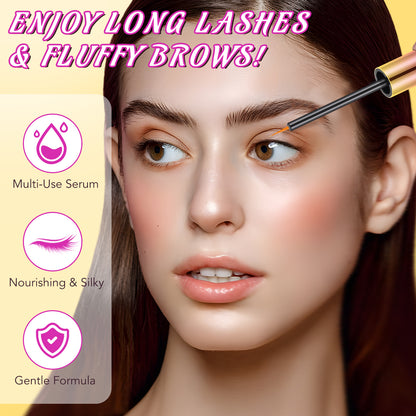 Yecuce Lash Serum - 5ml Rapid Eyelash Growth Serum,eyelash serum,Lash Serum for Eyelash Growth Thickness, Stronger, Healthier Lashes & Brows, Vegan & Cruelty-Free