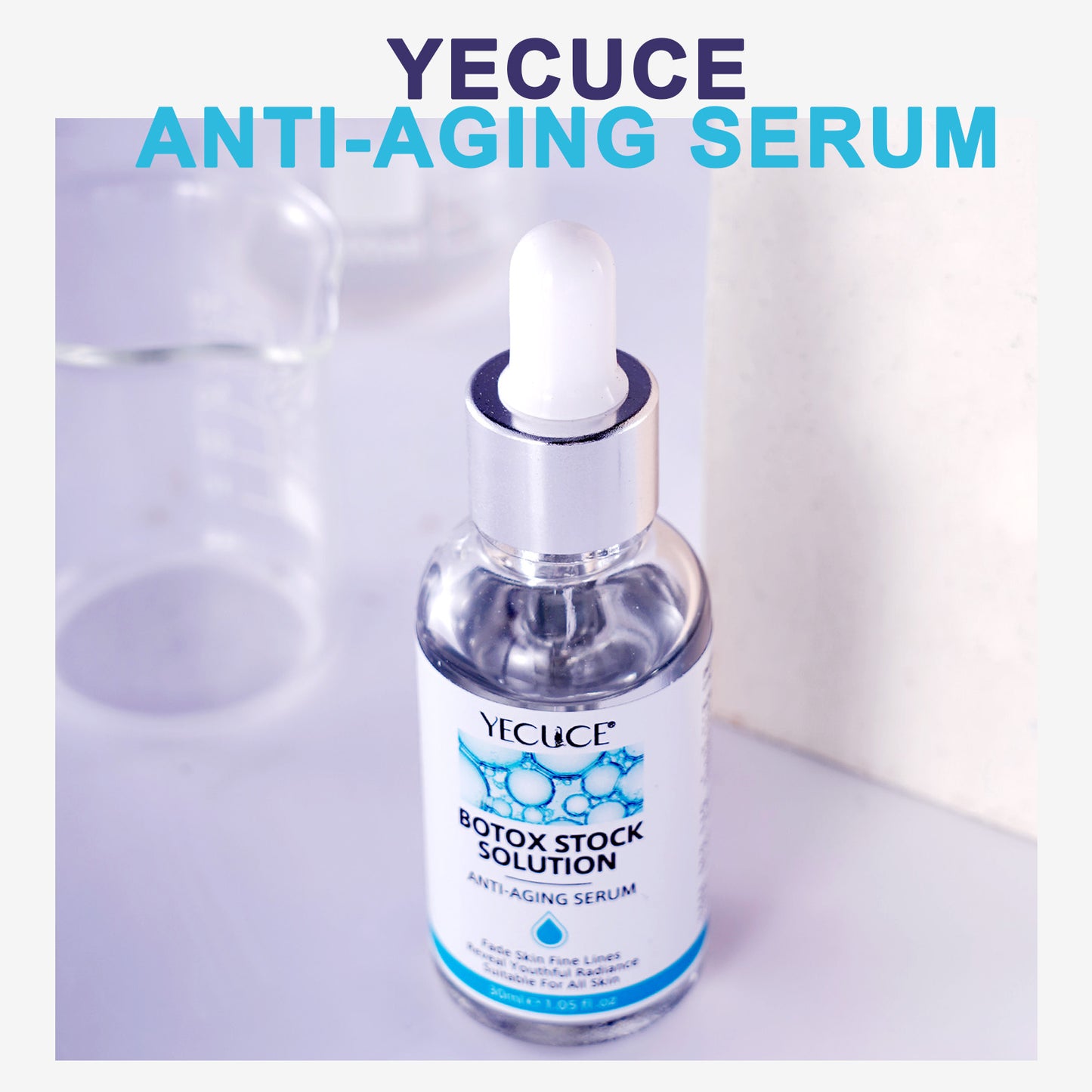 Yecuce Botox Face Serum, Botox Stock Solution Facial Serum with Vitamin C & Hyaluronic acid, Instant Face Lift & Anti Aging Collagen Serum - Reduce Fine Lines, Wrinkles,30ml