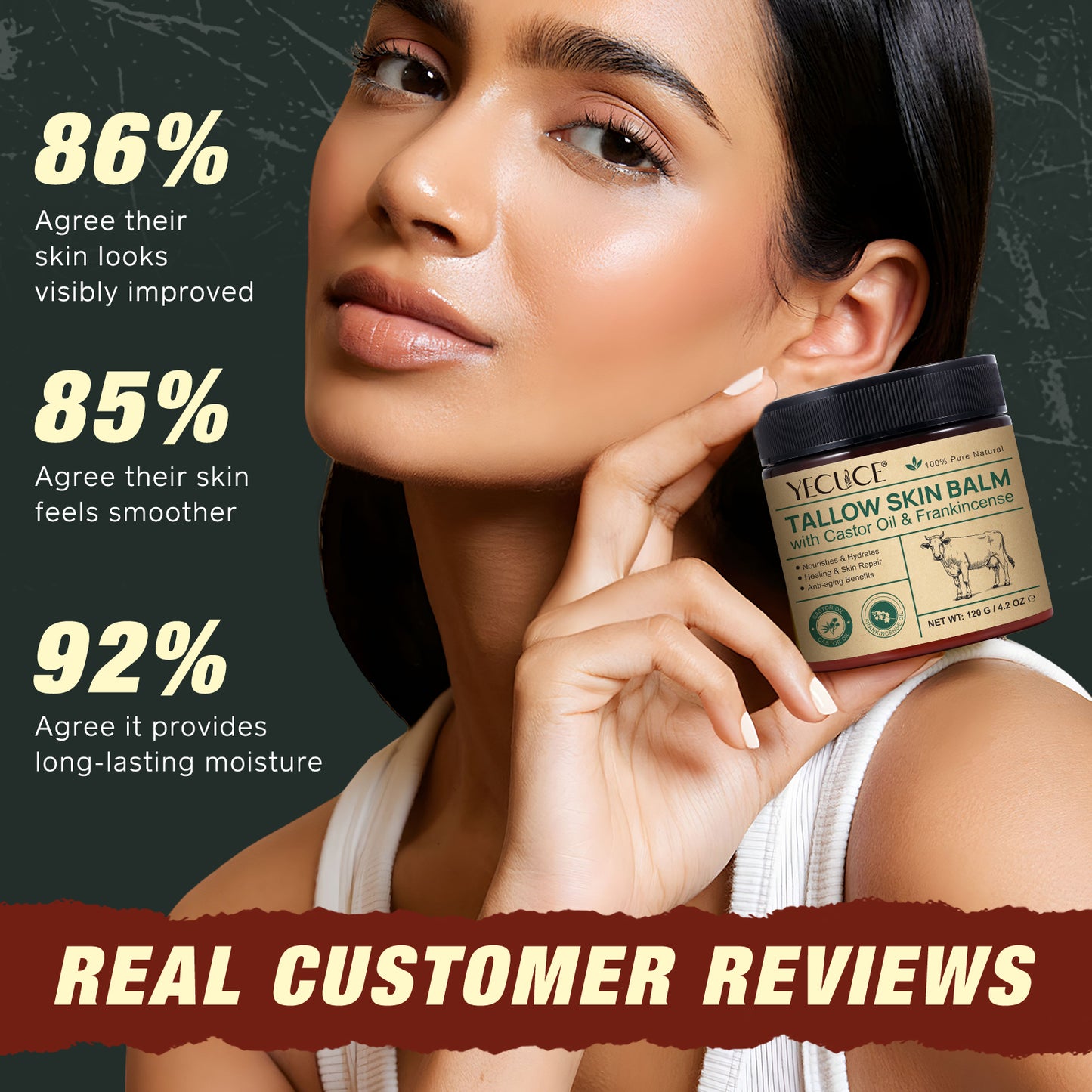 YECUCE TALLOW SKIN BALMwith Castor Oil & Frankincense