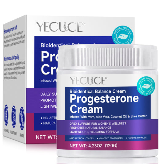 YECUCE Progesterone Cream 120G,Bioidentical Balance Cream,Infused With Msm, Aloe Vera, Coconut Oil & Shea Butter