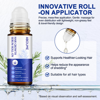 Hair Growth Serum Roll On, Hair Growth Serum Rosemary Oil Helps Hair Growth for Men and Women, Support Scalp Health, Fast-Absorbing, Non-Greasy (1PCS)