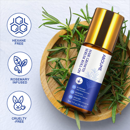 Hair Growth Serum Roll On, Hair Growth Serum Rosemary Oil Helps Hair Growth for Men and Women, Support Scalp Health, Fast-Absorbing, Non-Greasy (1PCS)