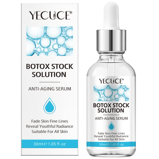 Yecuce Botox Face Serum, Botox Stock Solution Facial Serum with Vitamin C & Hyaluronic acid, Instant Face Lift & Anti Aging Collagen Serum - Reduce Fine Lines, Wrinkles,30ml