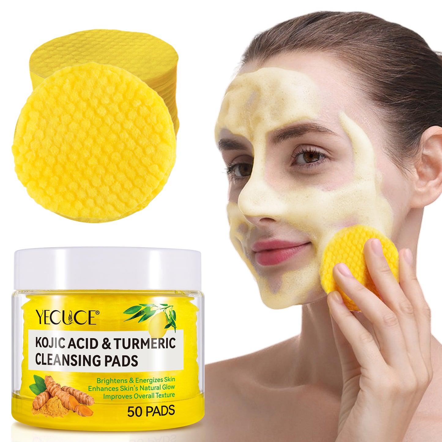 Yecuce KOJIC ACID & TURMERIC CLEANSING PADS 50PADS