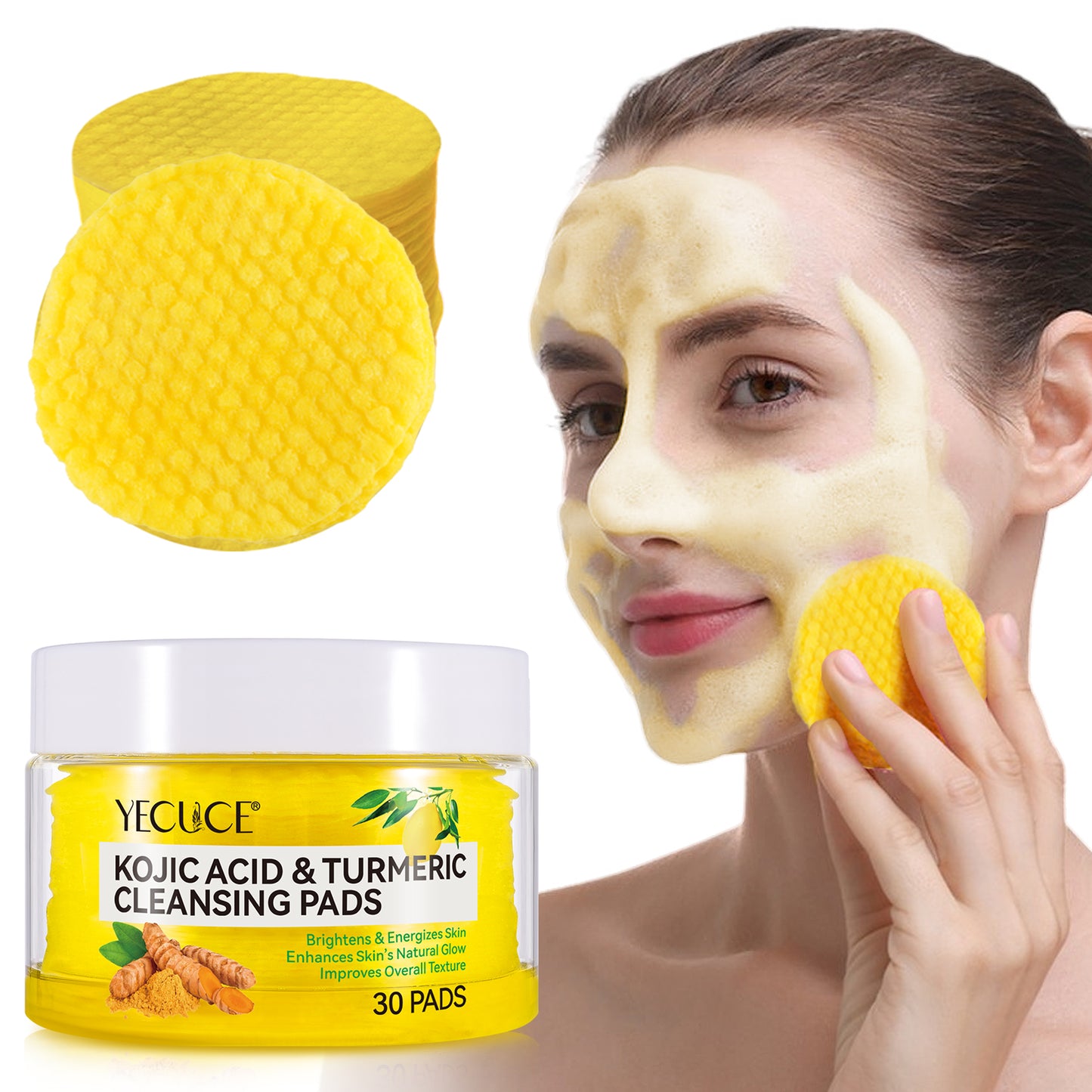 Yecuce KOJIC ACID & TURMERIC CLEANSING PADS 30PADS