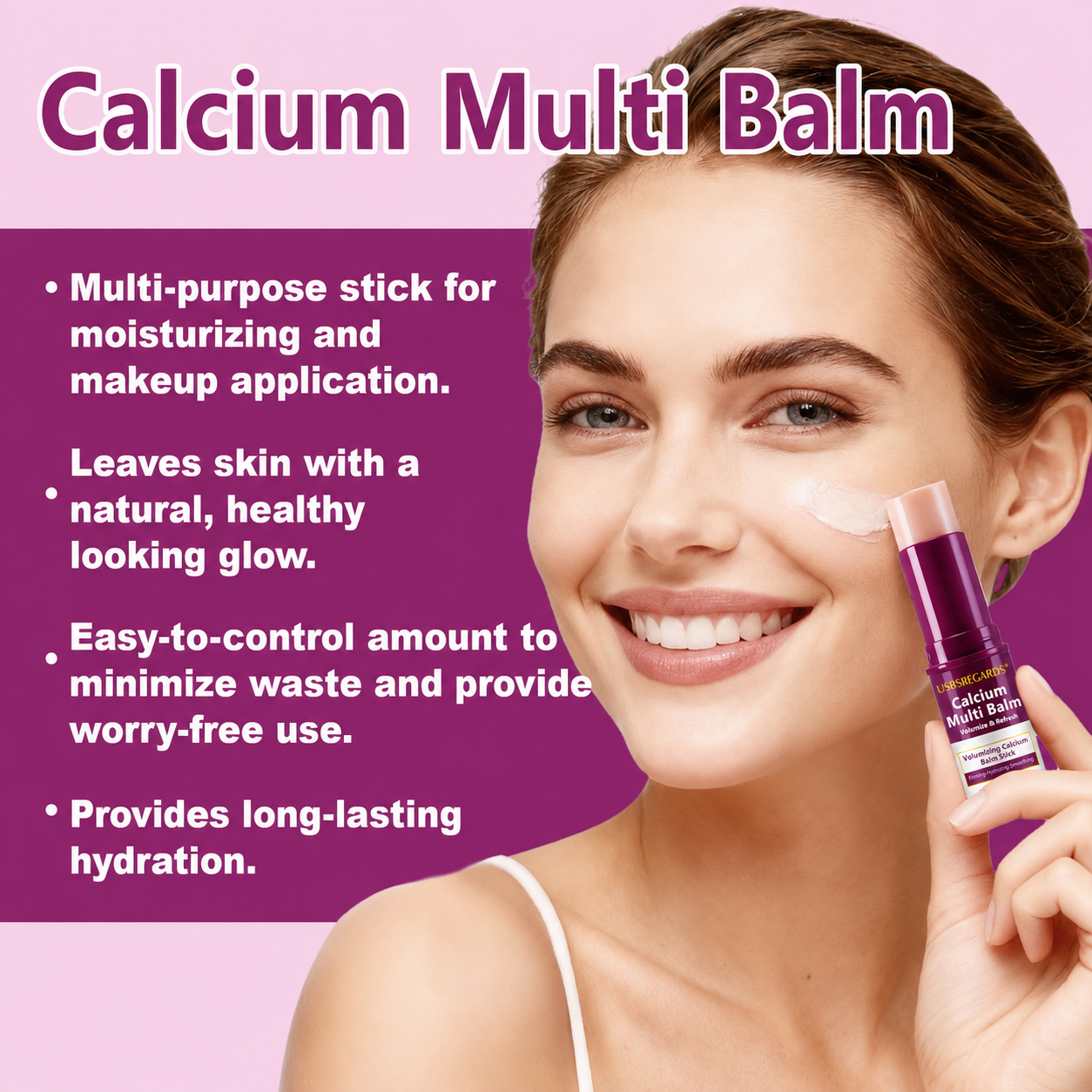 USBSREGARDS Calcium Multi Balm Stick, Calcium Volume Multi Balm, Collagen Moisturing Stick, Under Eye Cream for Dark Circles & Wrinkles, Firming Skin, Lifting Cream for Eyes, Face & Neck