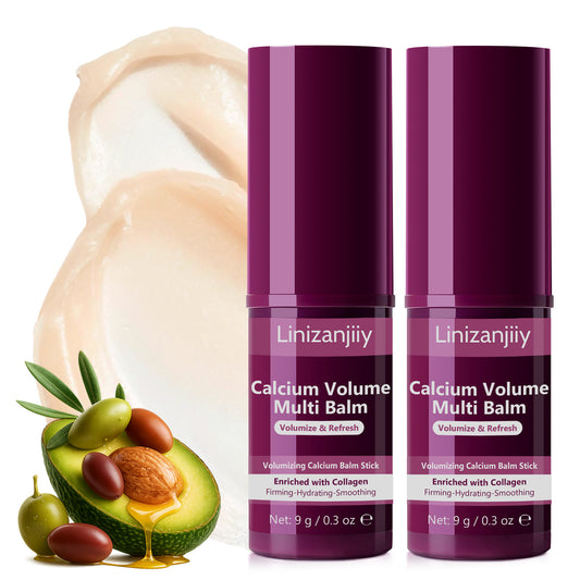 Calcium Multi Balm Stick, 2 PCS Calcium Volume Multi Balm, Anti-aging, Hydrating, Collagen Stick for Face, Eyes, Neck