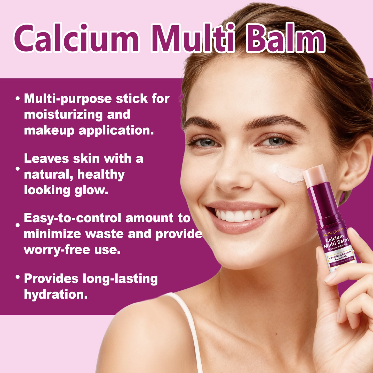 AUIWQWFI Calcium Multi Balm Stick - Moisturizing Cream, Visibly Reduces Wrinkles & Firms Skin, All-in-One Face, Eye & Neck Care for Women & Men, 9g