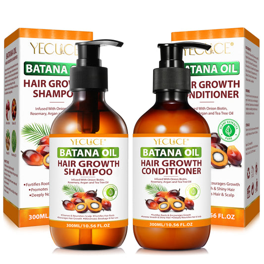 Yecuce Batana Oil Shampoo and Conditioner Set, Organic Batana Oil with Onion Shampoo and Conditioner for Men and Women Daily Hair Care,for Thinning Hair & Hair Loss, for Curly Hair & Straight hair